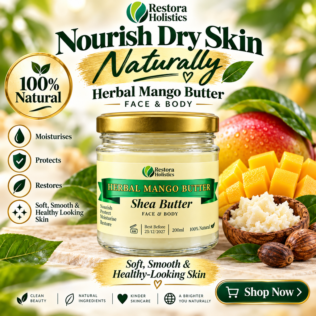 Mango Butter & Shea Butter Body Moisturiser for Very Dry Skin with Black Seed Oil