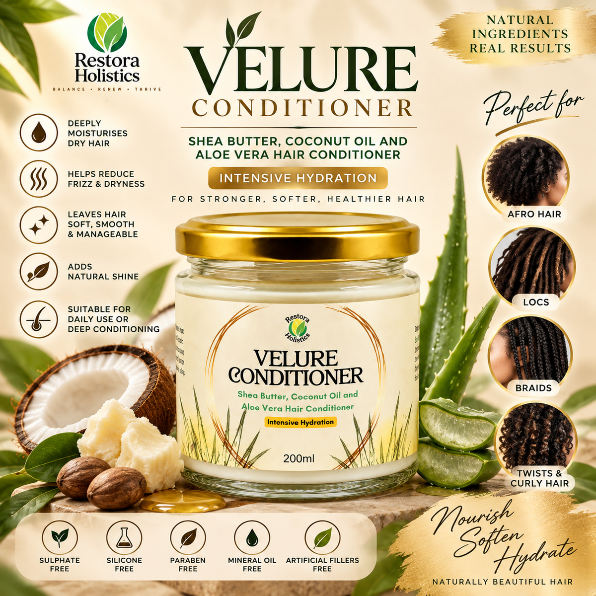 Conditioner for Locs, Braids & Afro Hair