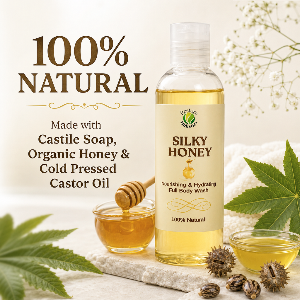 Natural unscented Castile soap with honey and castor oil – gentle for sensitive skin – Restora Holistics
